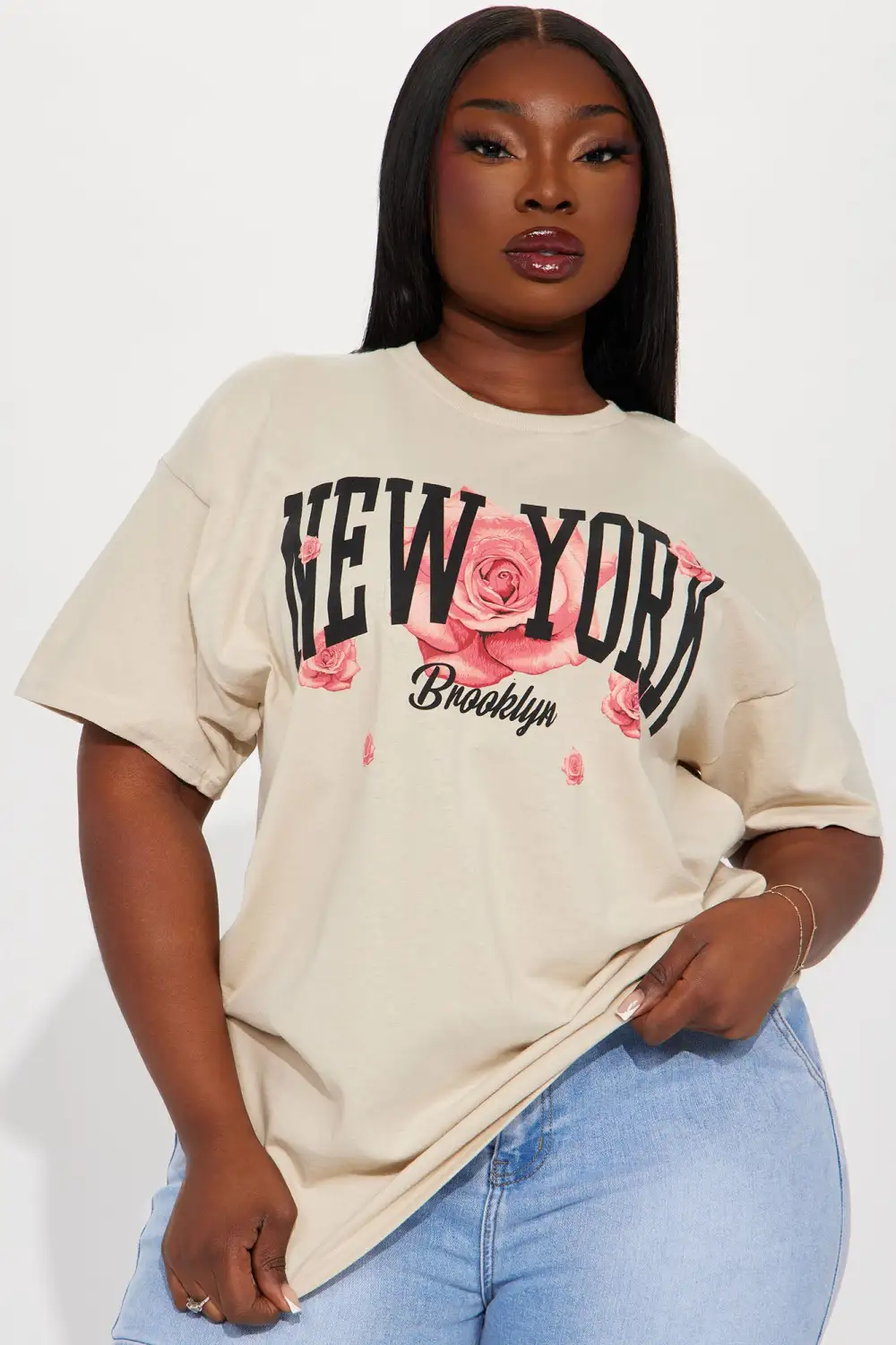 Living For New York Graphic Tee - Taupe