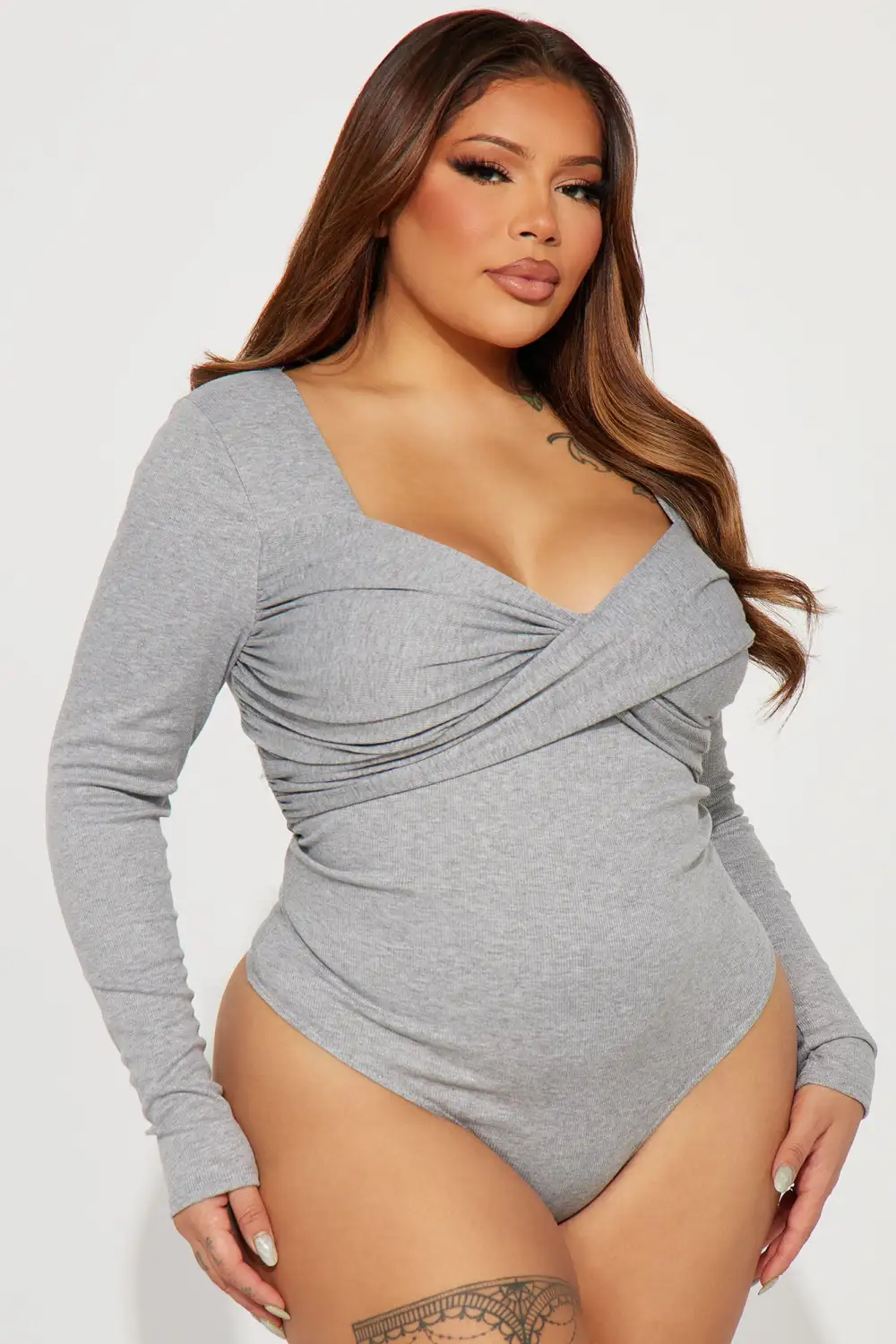 Don't Wait Up Bodysuit - Heather Grey