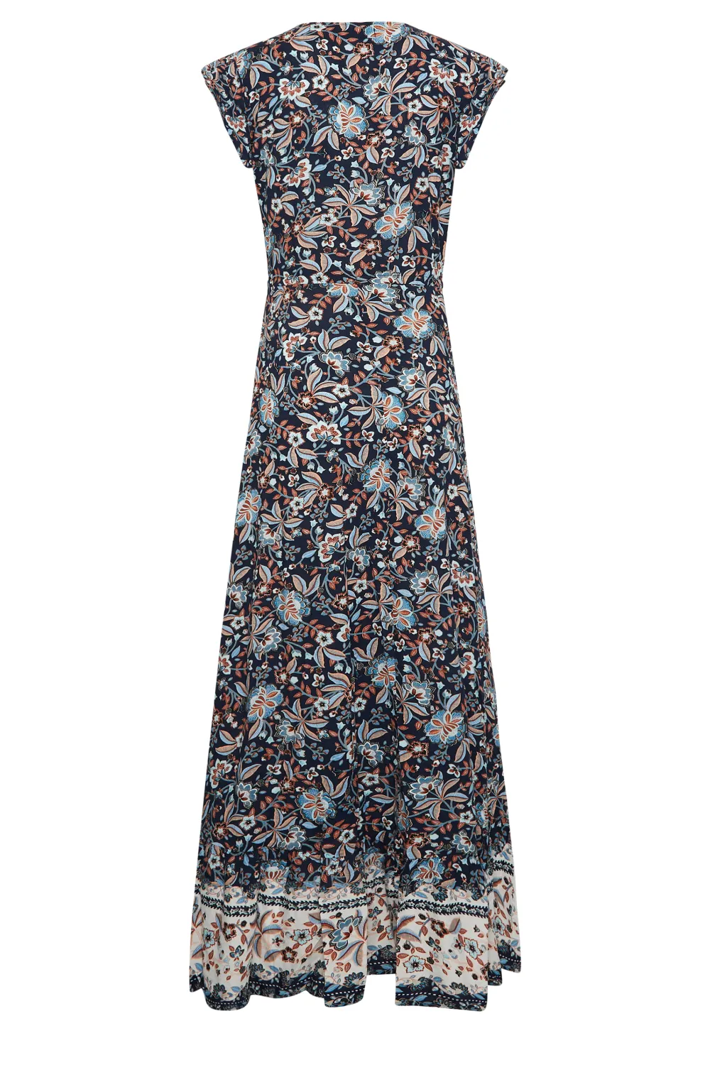 LTS Tall Navy Blue Floral Print Border Maxi Dress