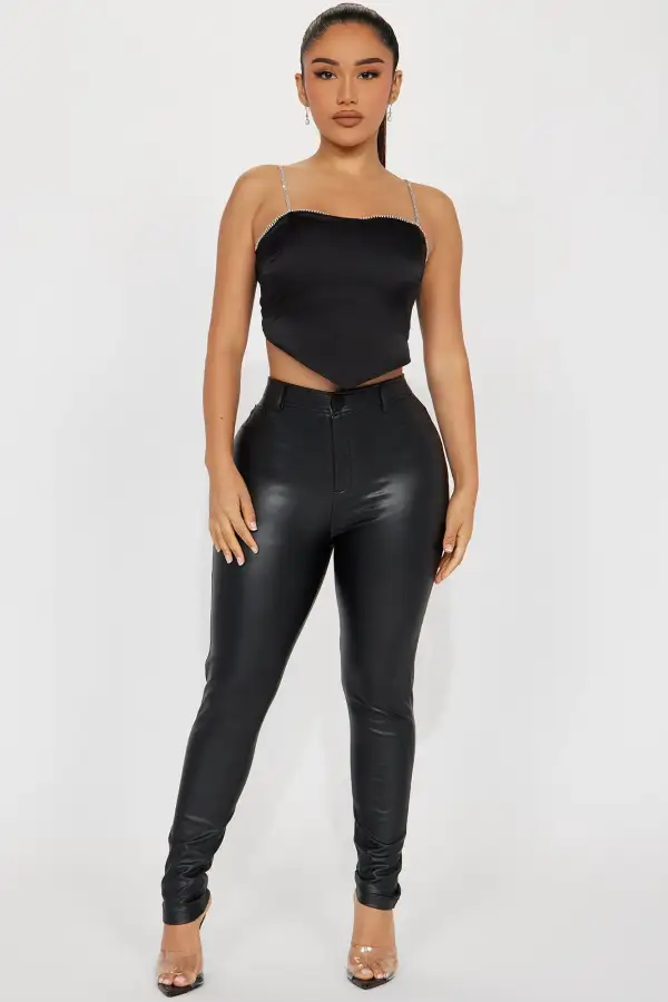 Always Worth More Satin Top - Black