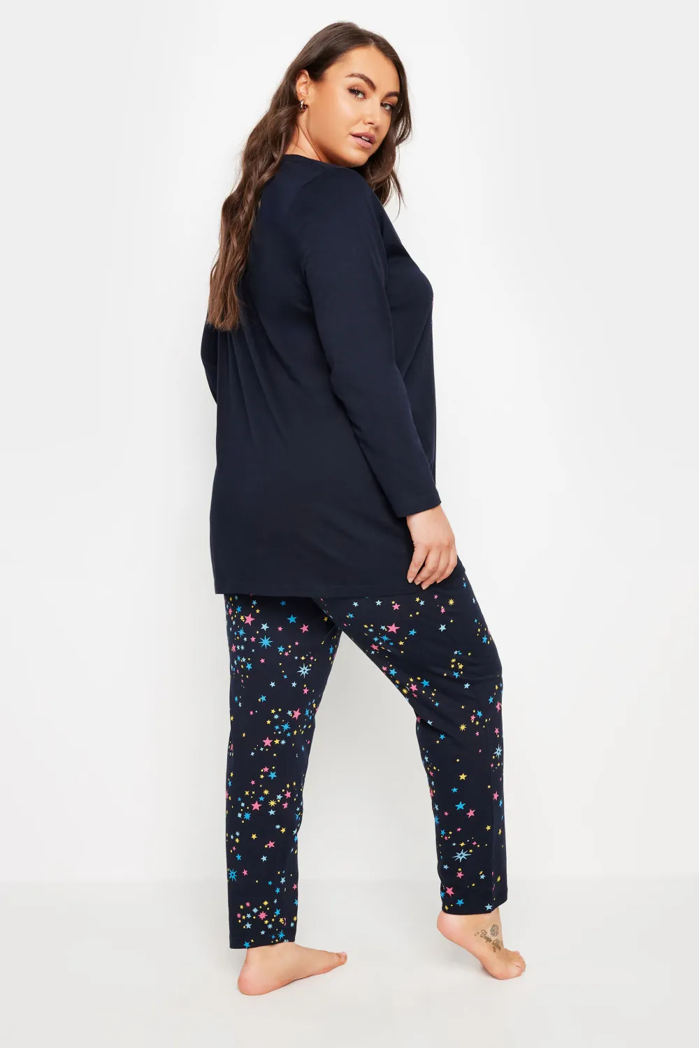 YOURS 4 PACK Curve Navy Blue Star Print Pyjama Set
