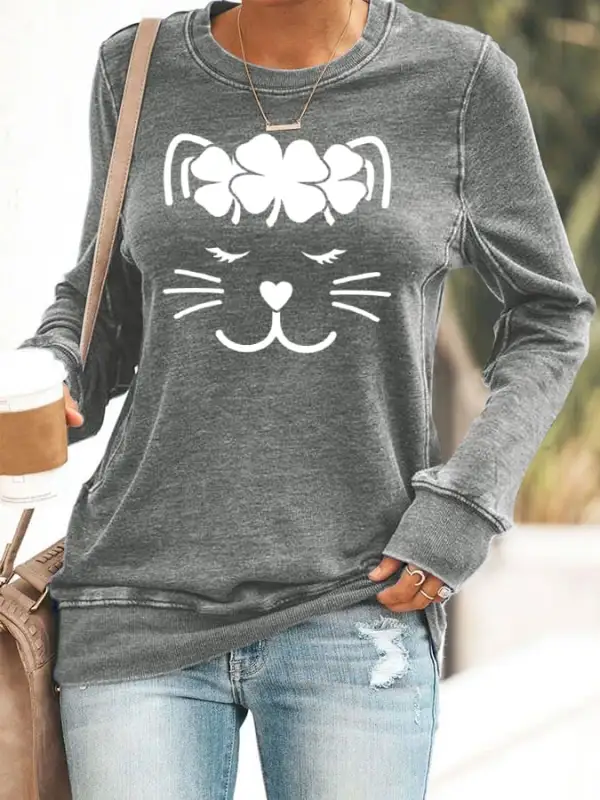 Women's Cute St Patricks Day Print Sweatshirt