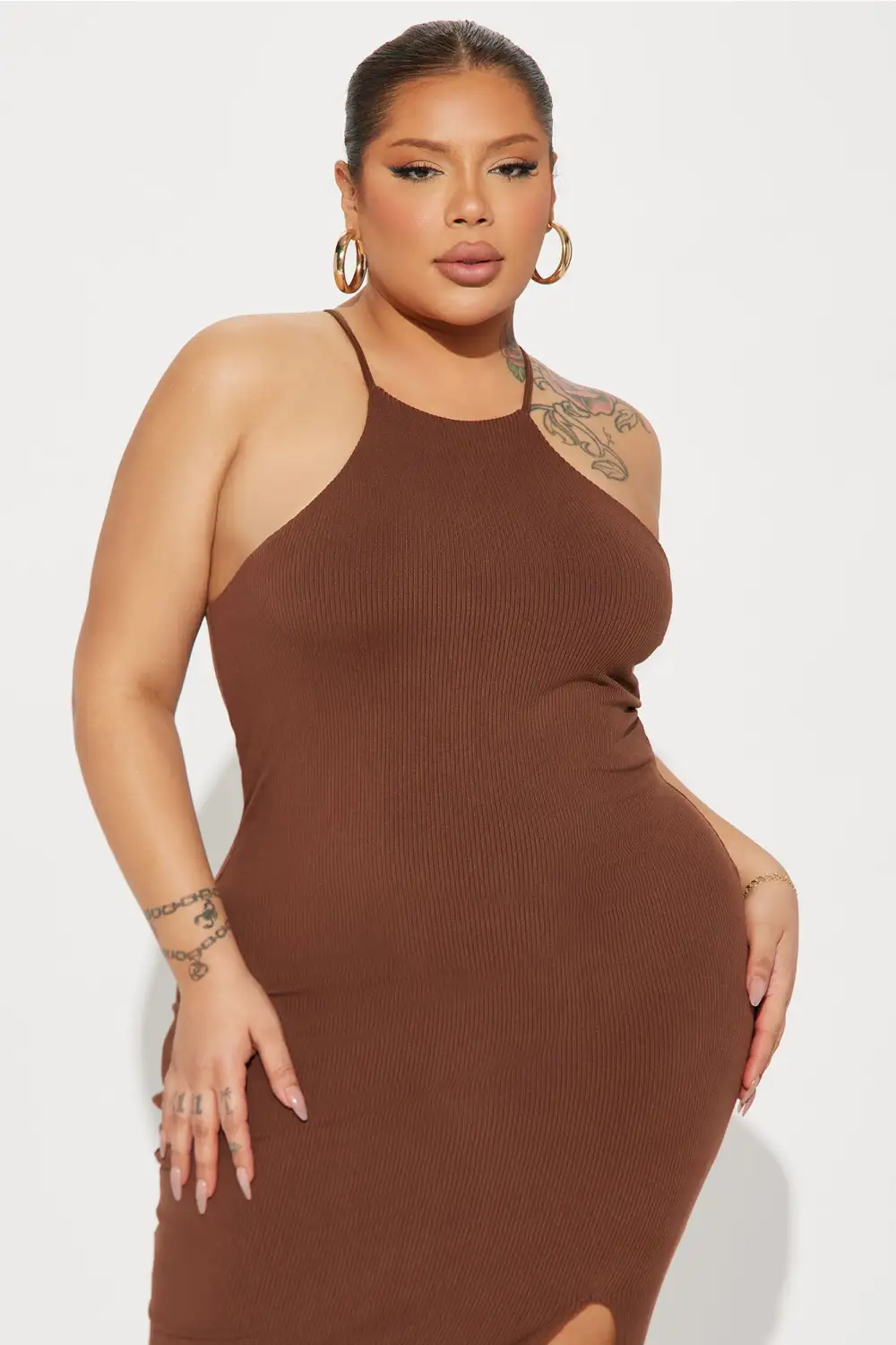 Tie Back Crosscriss Maxi Pencil Dress
