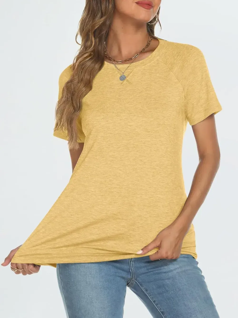 AUTOMET T Shirts Short Sleeve Crewneck Tees for Women Trendy Lightweight Soft Casual Summer Tops Clothes 2024