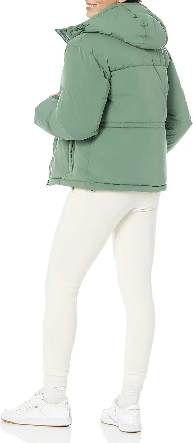 Women's Short Waisted Puffer Jacket (Available in Plus Size)