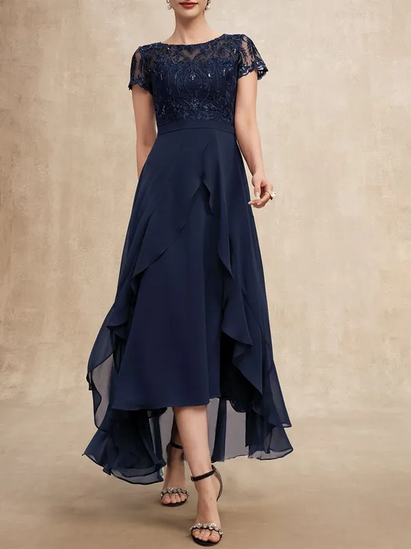 Elegant Lace Chiffon Maxi Dress