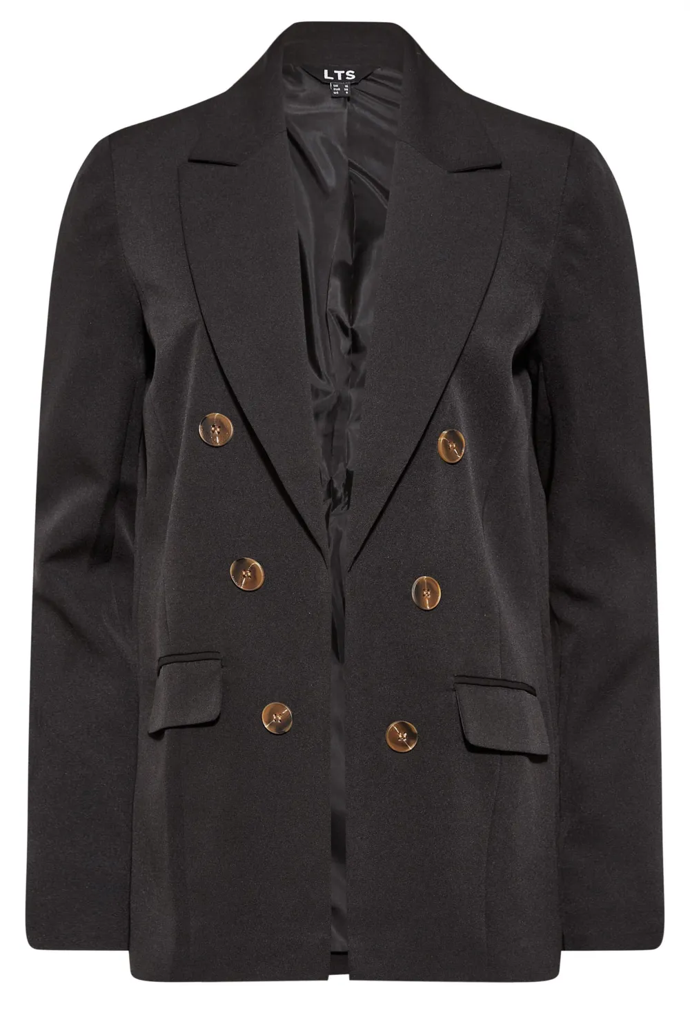 LTS Tall Black Double Breasted Blazer
