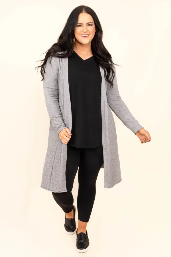 Wishing for Lovely Weather Cardigan, Heather Grey
