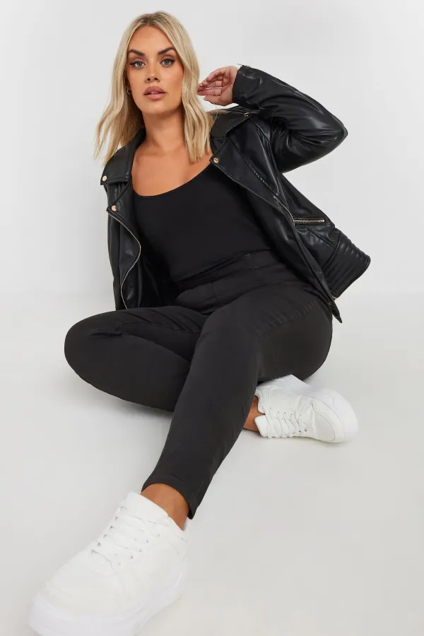 YOURS FOR GOOD Curve Mid Blue Stretch Pull On JENNY Jeggings