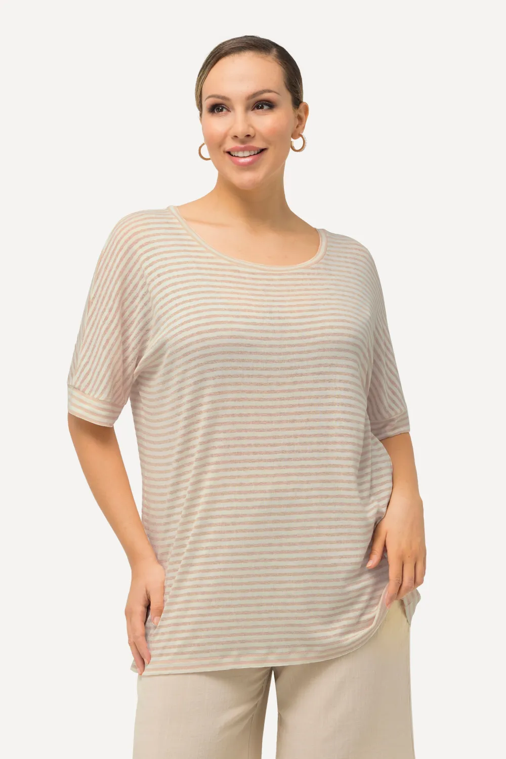 T-Shirt Streifen Oversized Rundhal Halbarm