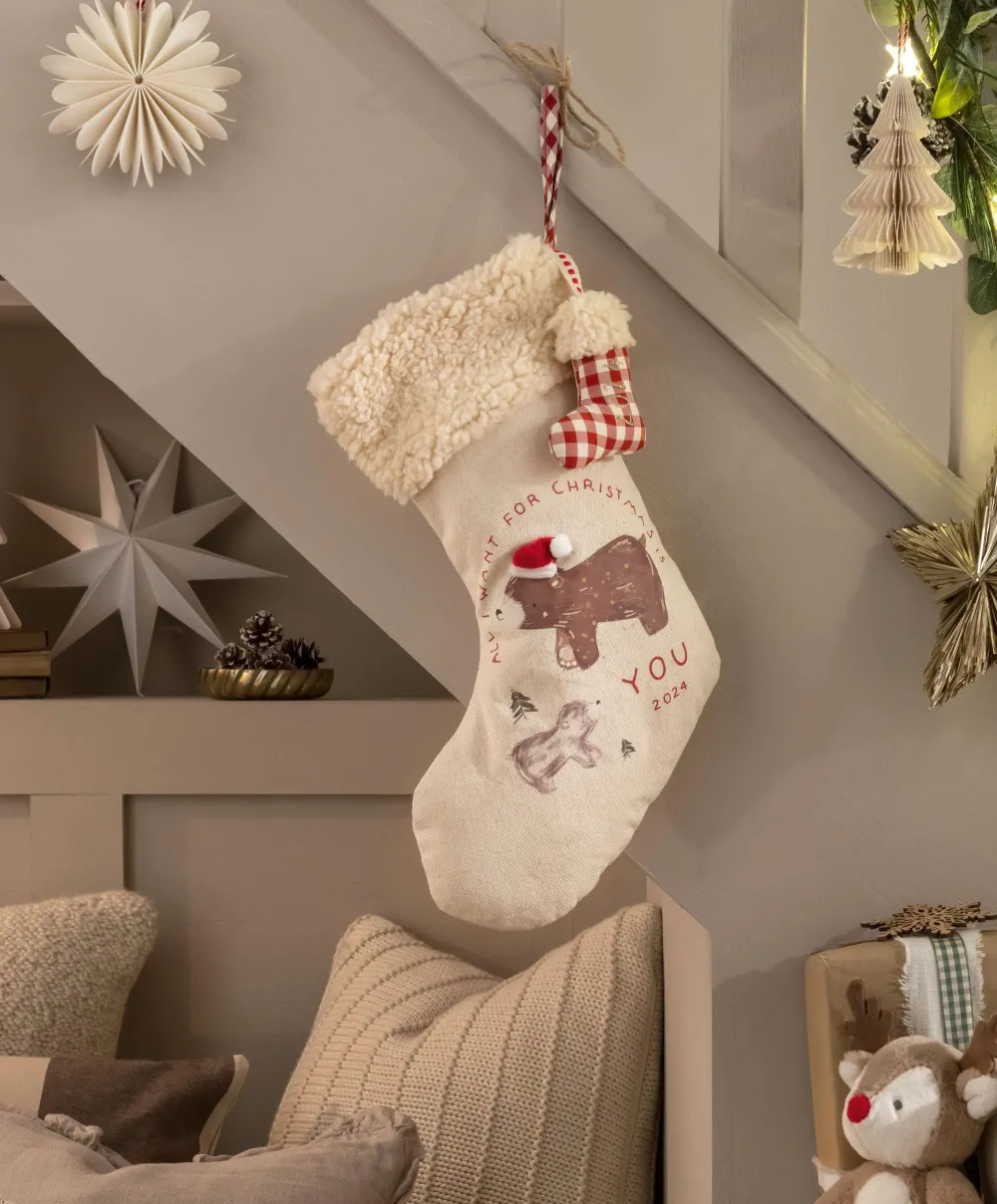Small Calico Stocking - Bear 2024