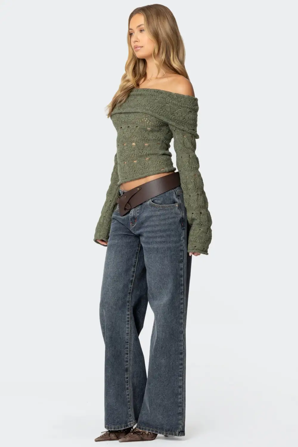 Kenna Fold Over Knit Top
