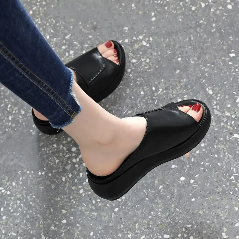 2023 Women's New Thick-Bottomed Fish Mouth Slippers-Limited Time Offer: 50% OFF