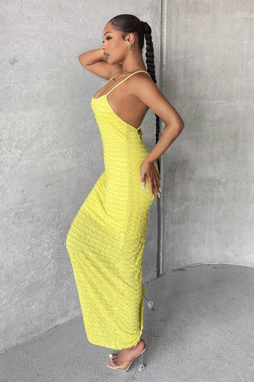 Crisscross Lace Up Backless Cami Dress