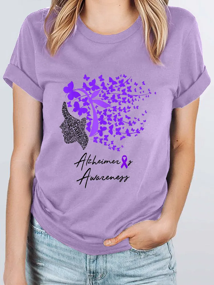 Women'S Alzheimer'S Awareness Round-Neck T-Shirt