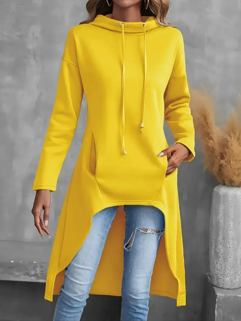 💕Valentine's Day Sale💕Long Sleeve Solid Color Casual Drawstring Hoodie Sweatshirt