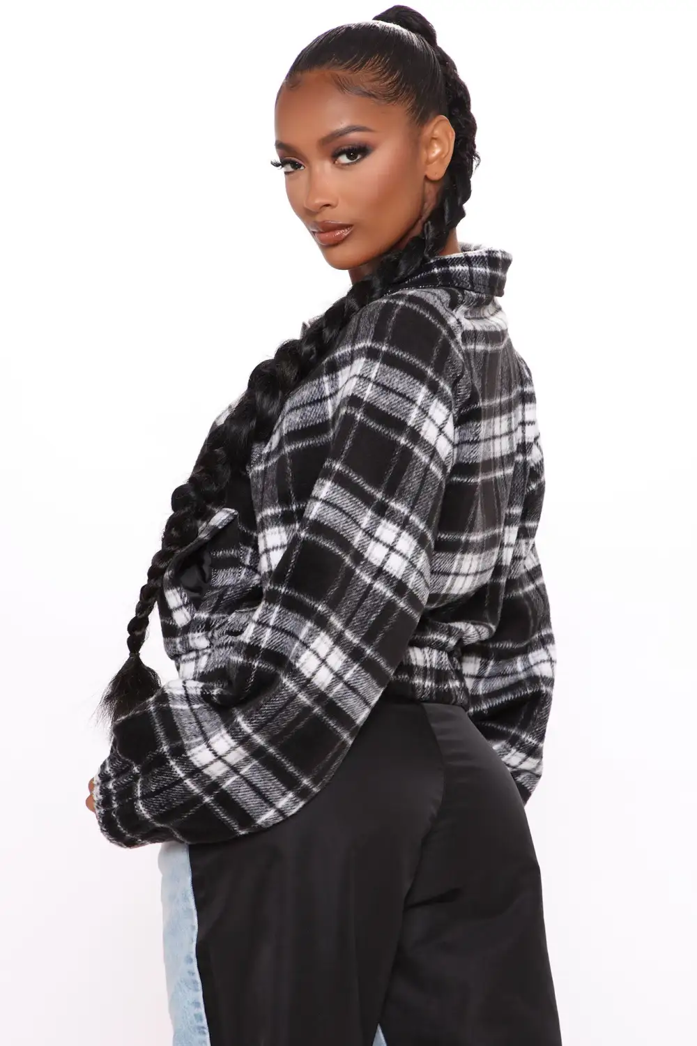 Truth Or Daring Plaid Jacket - Black/White