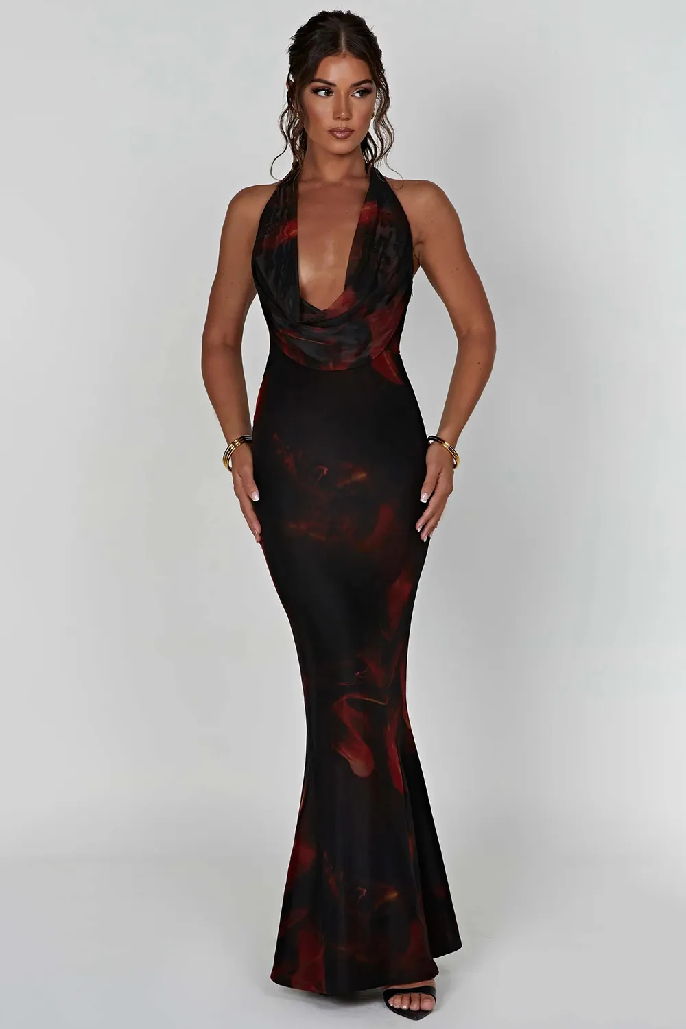 Spring/Summer Chrishelle Maxi Dress - Fire Print