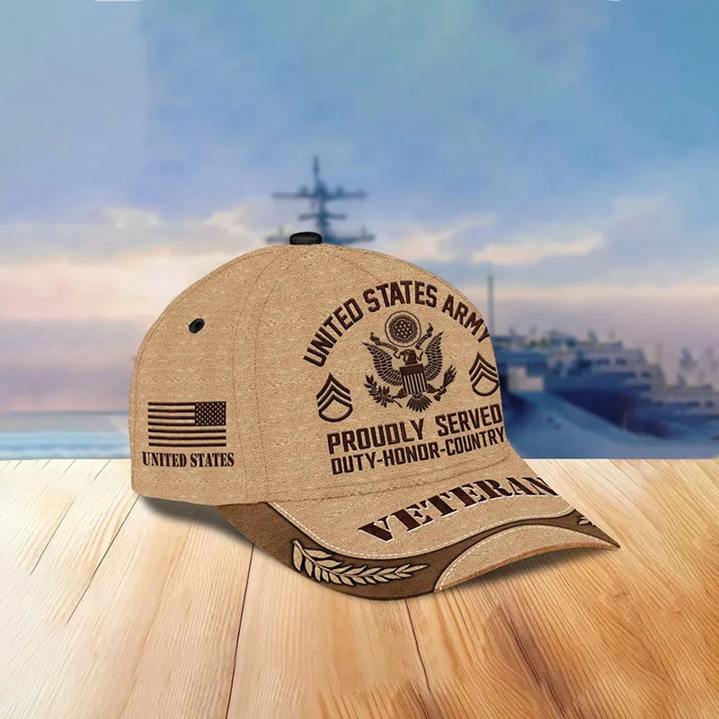 Unisex Casual Independence Day Us Army Print Cap