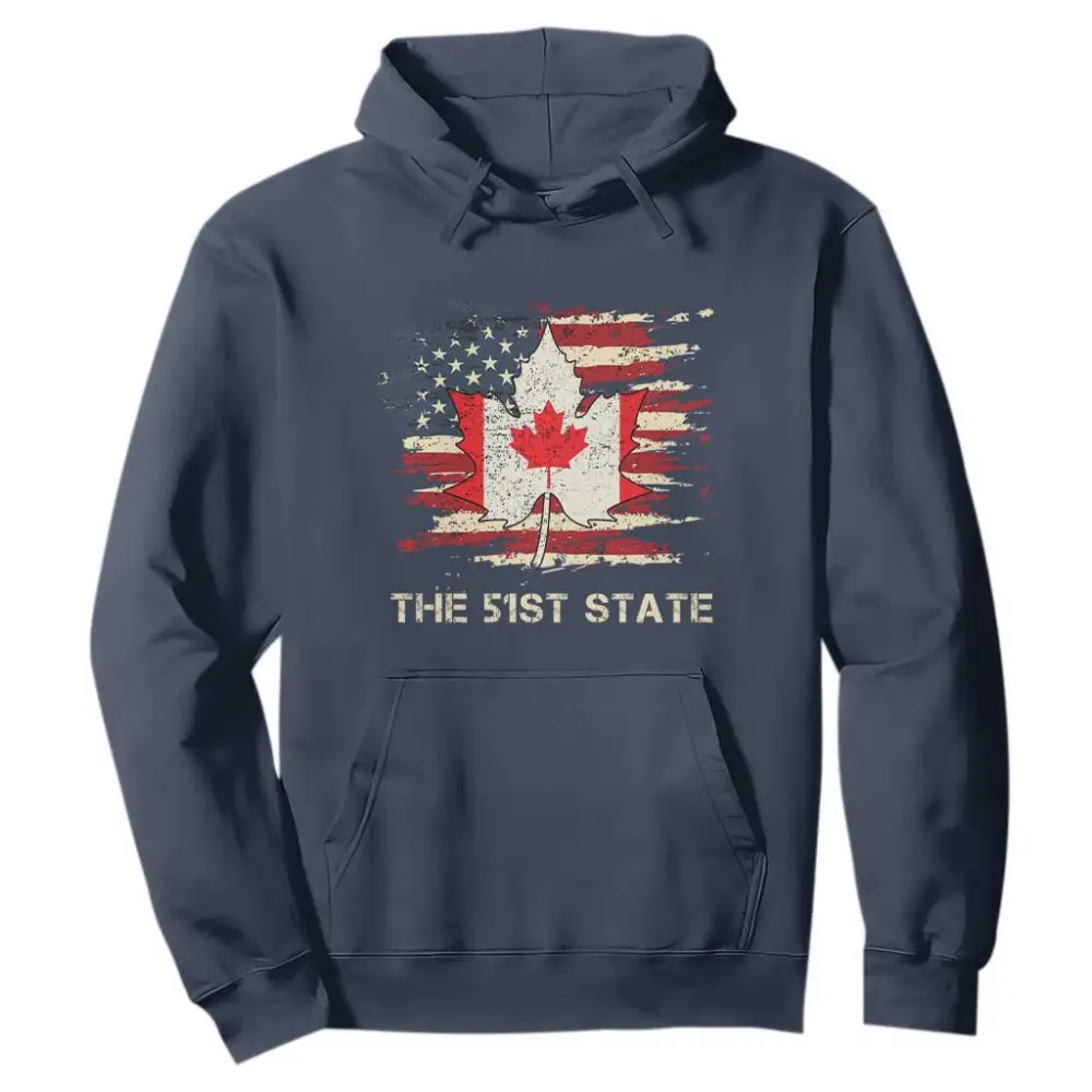 Canada The 51st State Hoodie Canadian Maple American Flag TS09