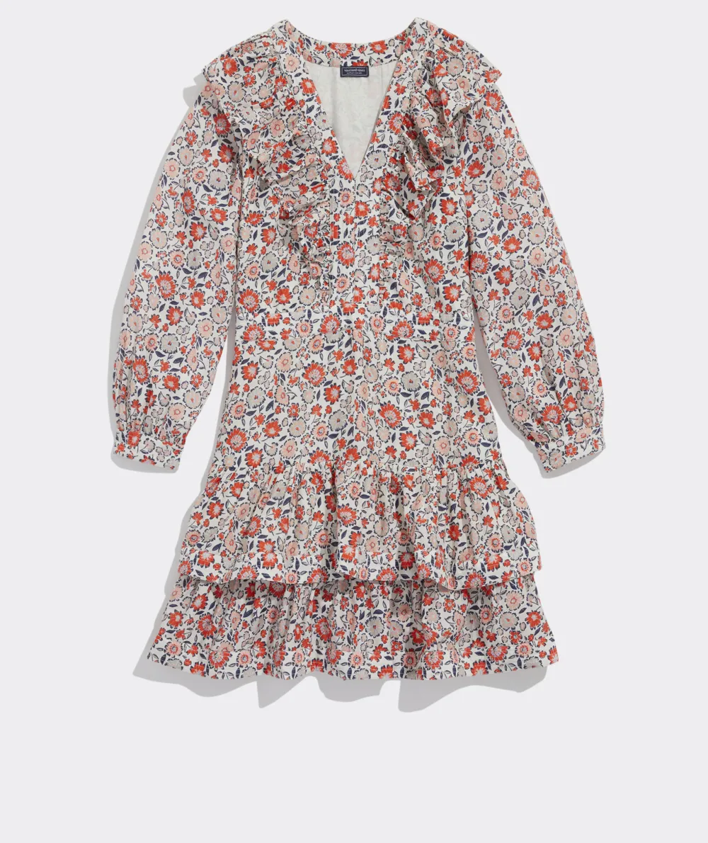 Ivy League Floral Ruffle Dress