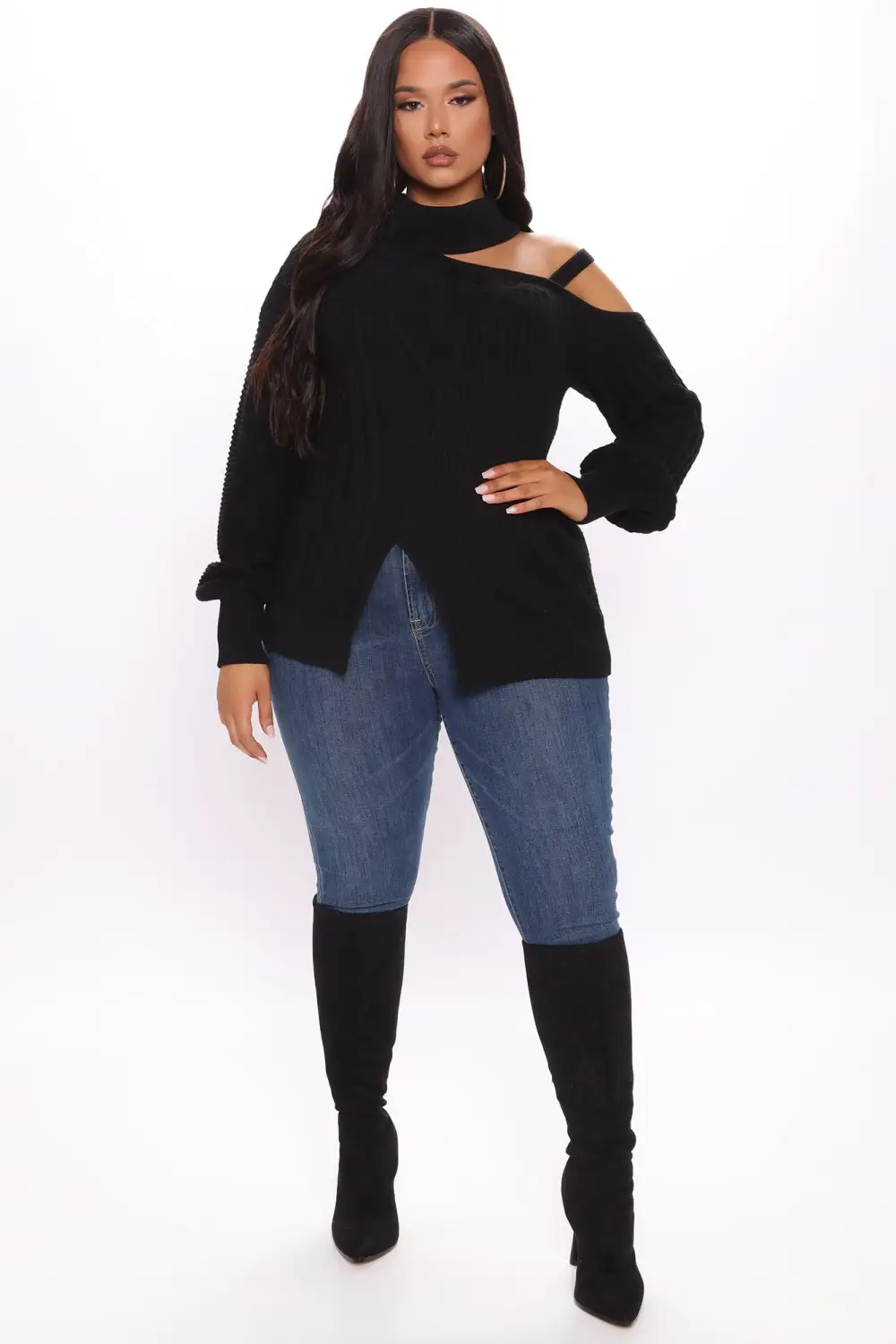 Keeping Me Away From The Cold Sweater - Black