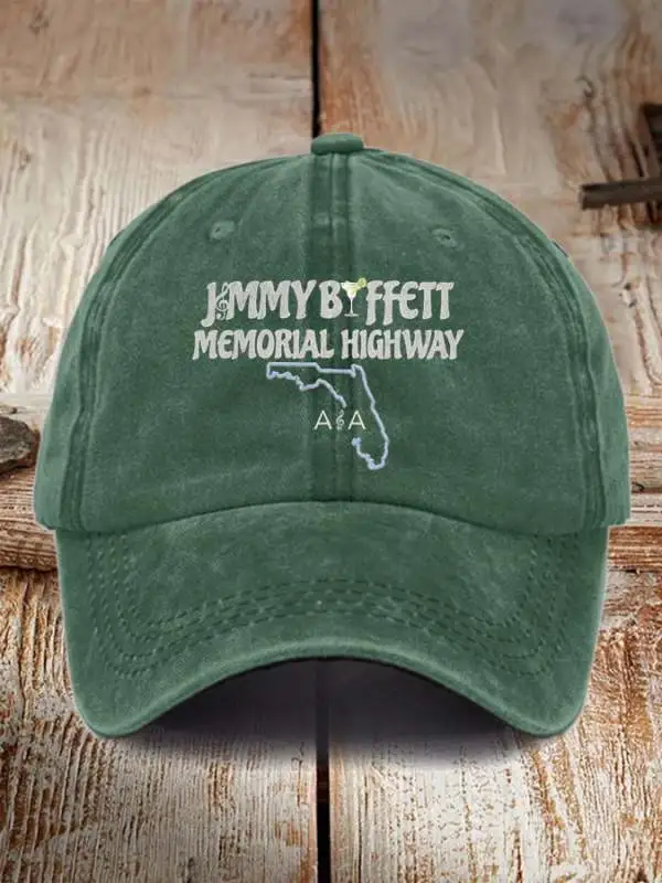 Retro Memorial Highway Print Baseball Cap