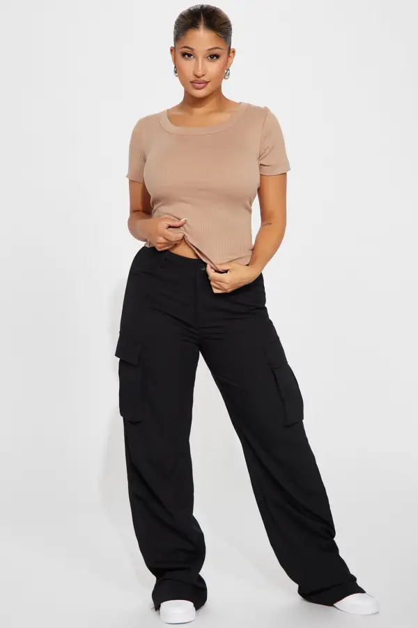 Carrie Short Sleeve Tee - Chocolate