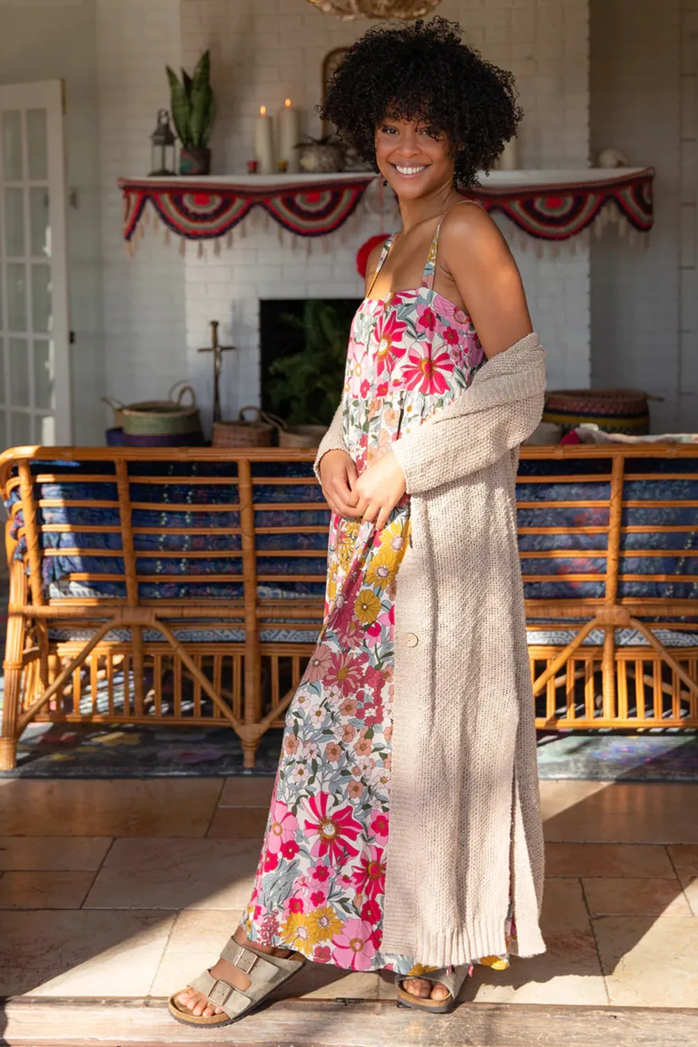 Patti Side Slit Maxi Dress - Vintage Summer Floral