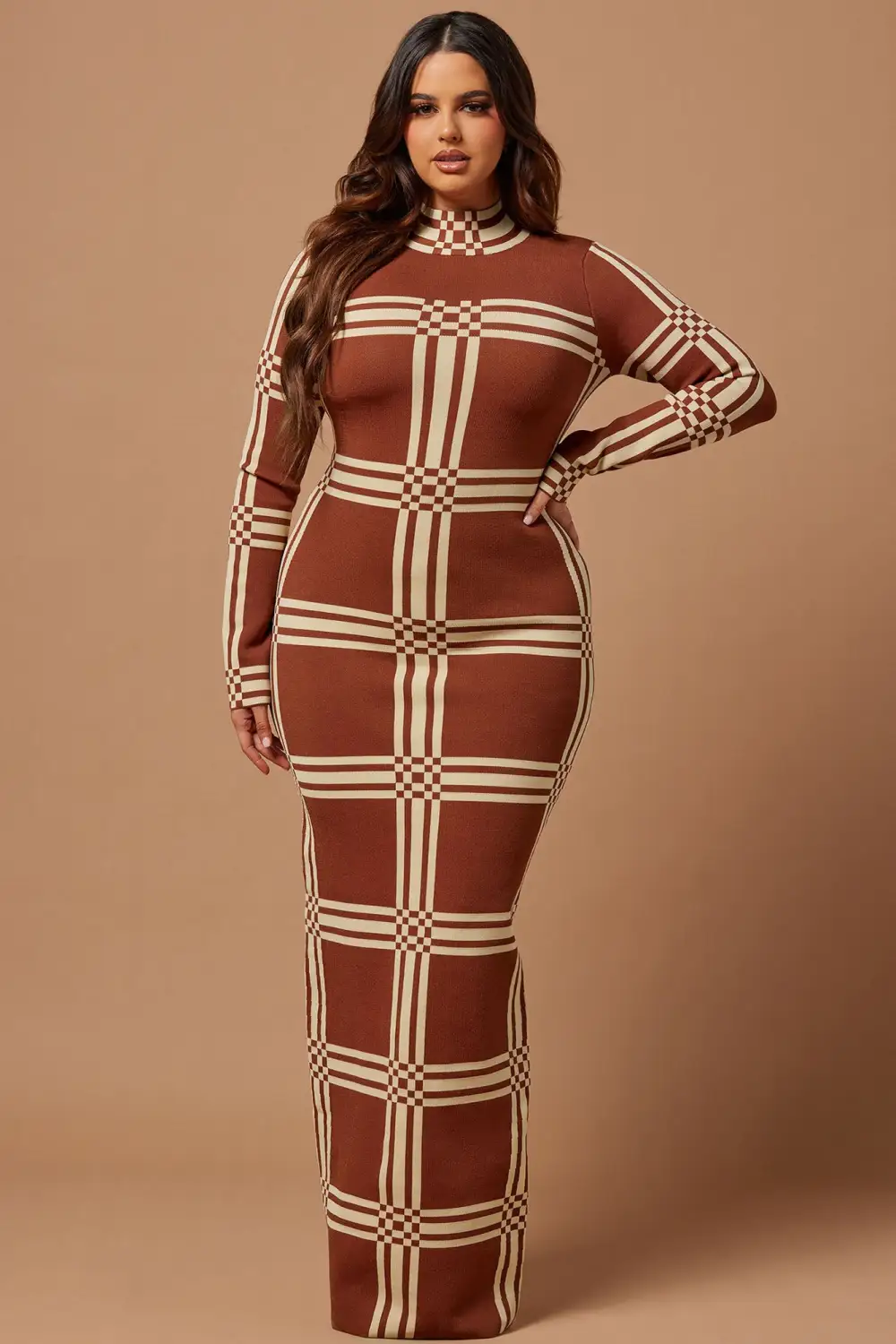 Claudia Knit Maxi Dress - Cognac