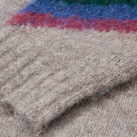 Rainbow Embroidery Loose Round Neck Knitted Sweater