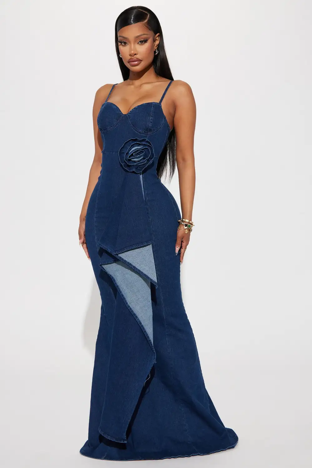Justyne Denim Gown - Denim