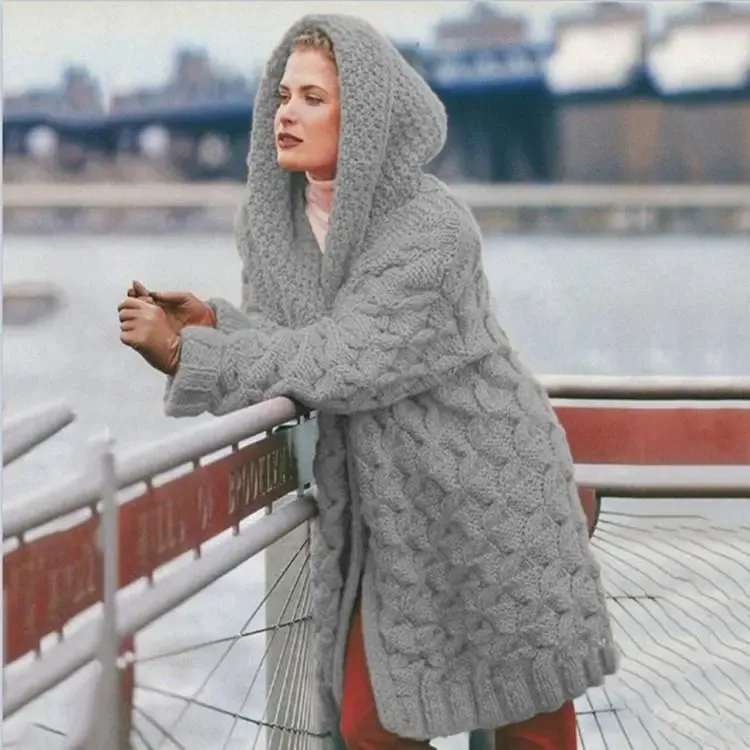 (Warehouse Clearance)Winter keep warm plain sweater cardigan