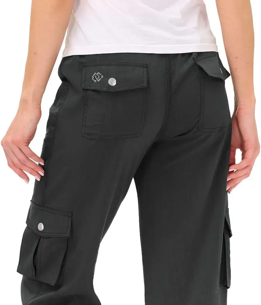 MoFiz Womens Capris with Pockets Loose Fit Casual Capri Pants Dressy Lightweight Ladies Baggy Cargo Pants for Hiking