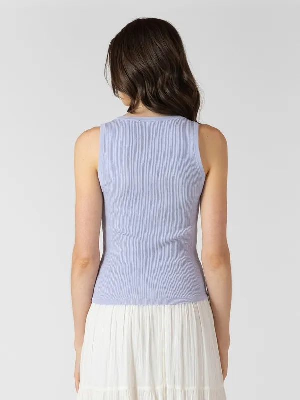 Scoop Neck Ribbed Sweater Tank