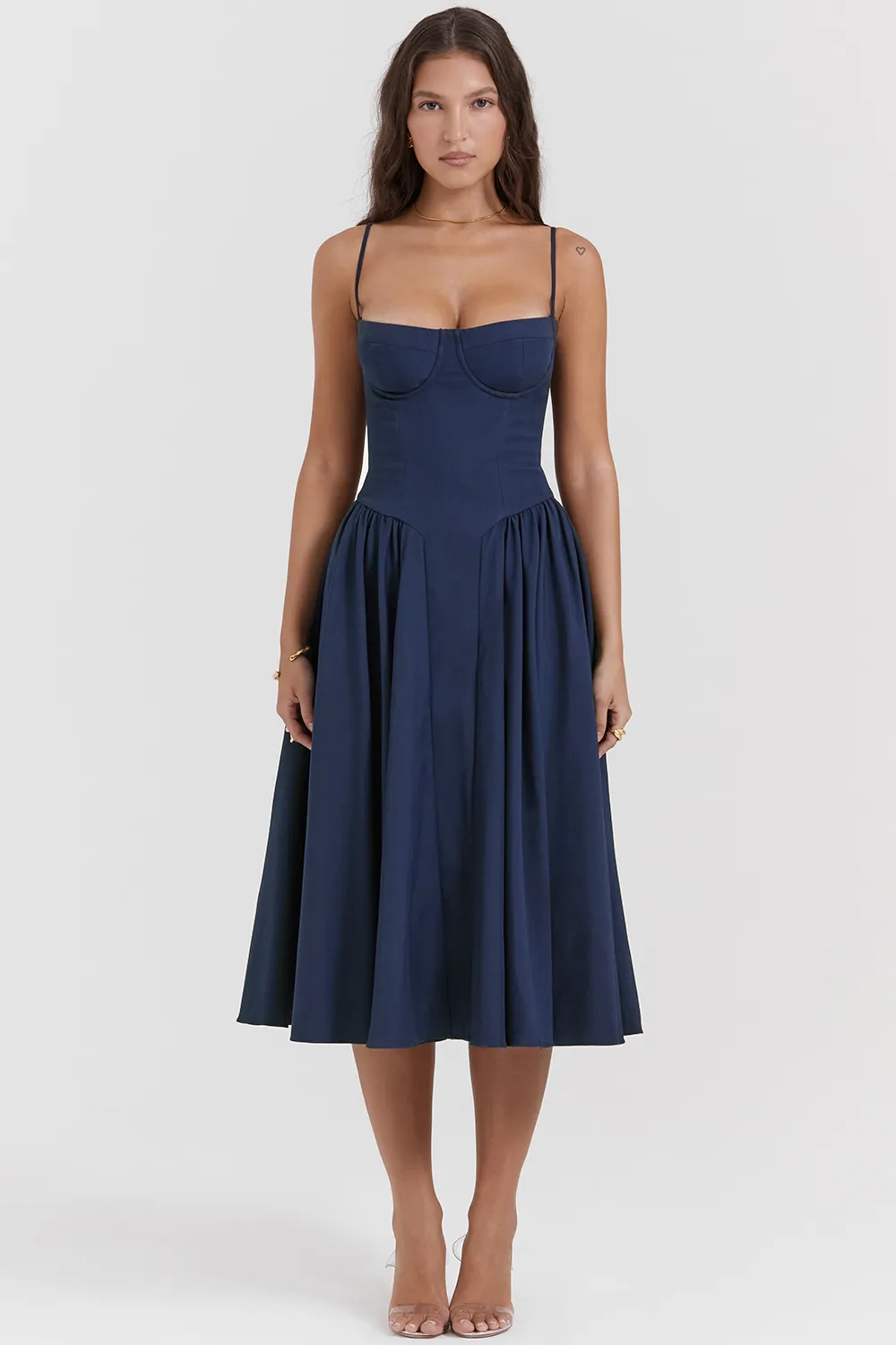 TAUPE CORSET SUNDRESS