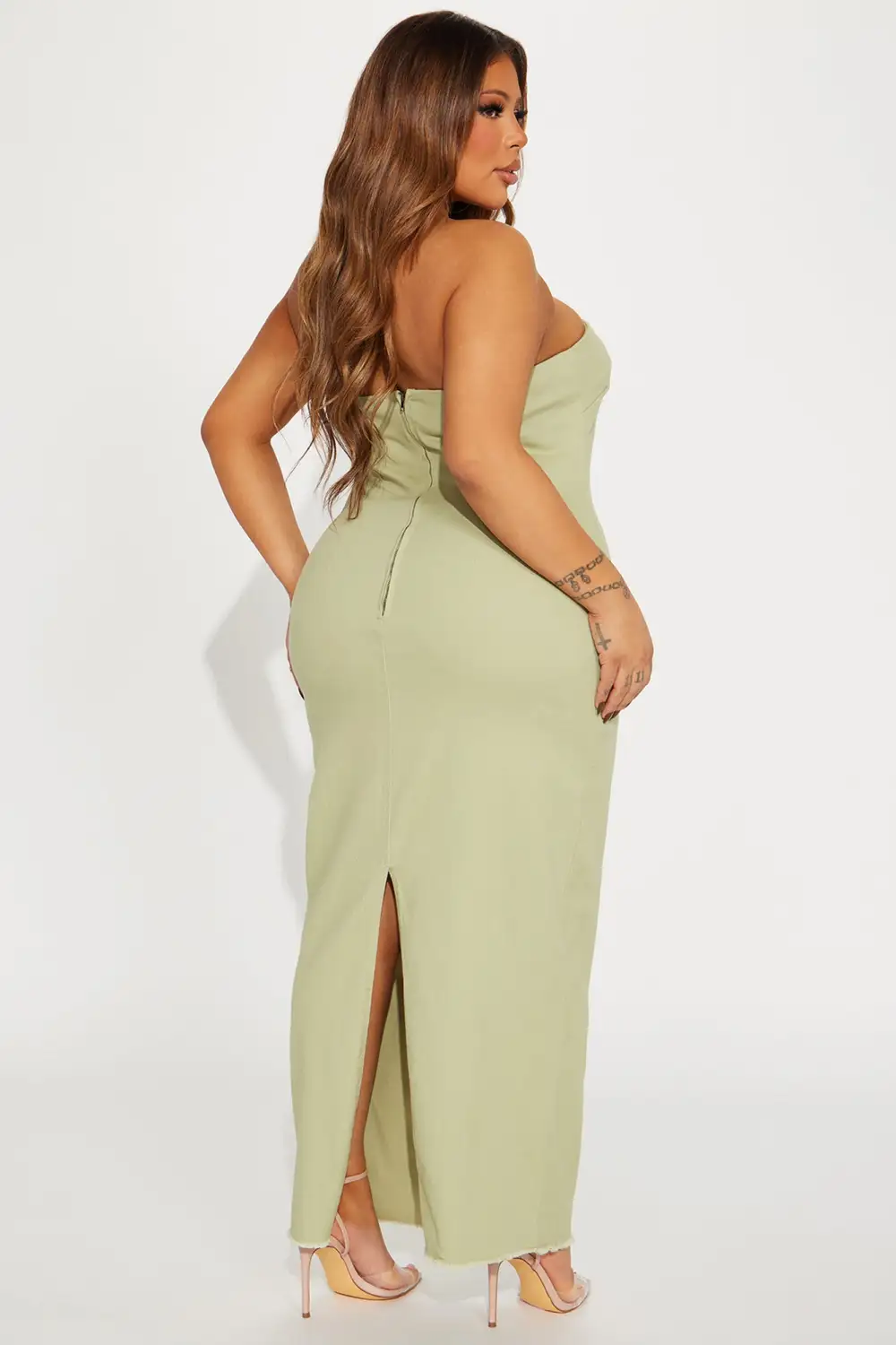 Cayleigh Denim Maxi Dress - Sage