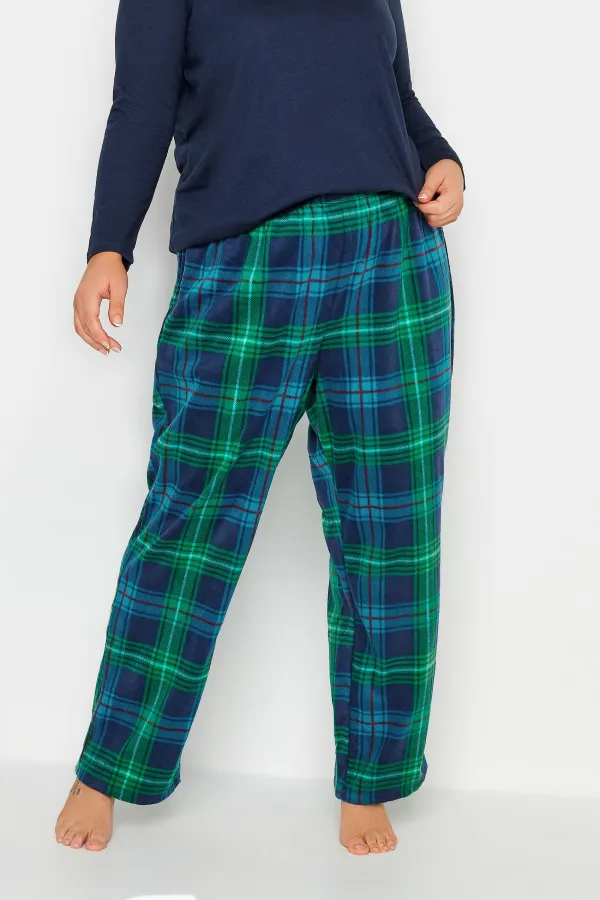 YOURS Curve Red Tartan Print Pyjama Bottoms