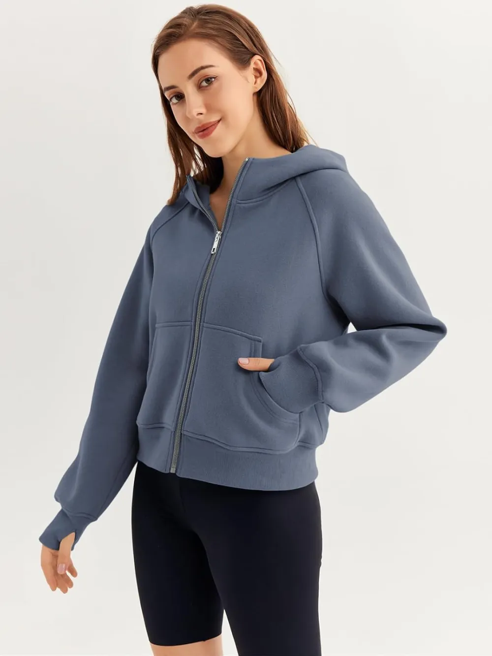 Womens Zip Up Hoodies Fleece Jackets Oversized Sweatshirts Fall Fashion Outfits 2024 Sweaters Winter Clothes