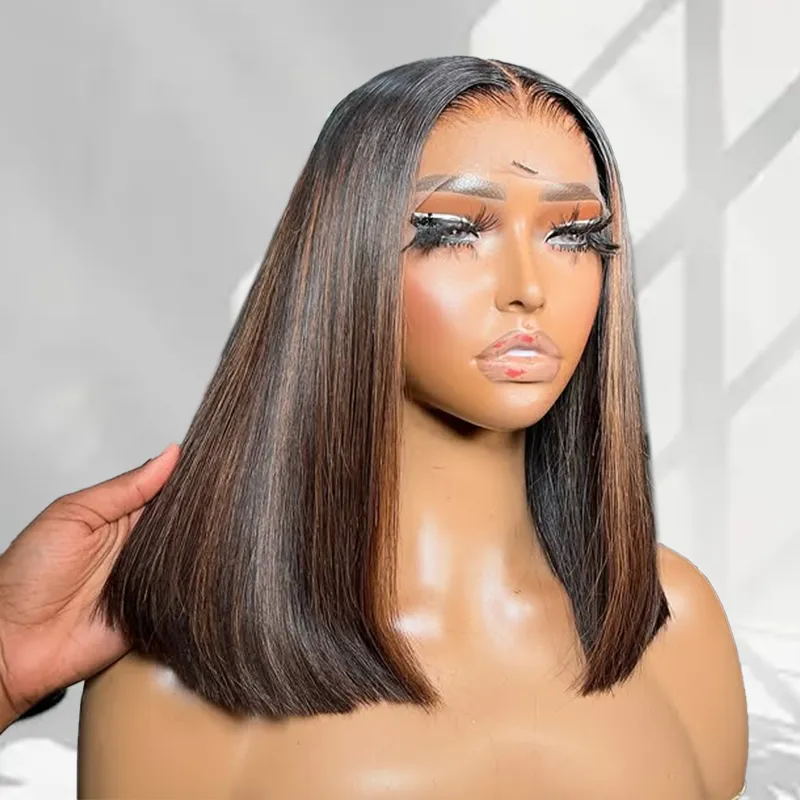 FB30 Balayage Straight Short Bob Wig Human Hair Wigs Sterly Hair