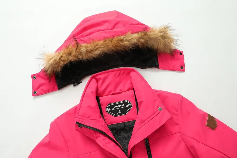 Women's Waterproof Ski Snow Jacket Winter Warm Hooded Snow Coat Mountain Windproof Ski Jacket For Women