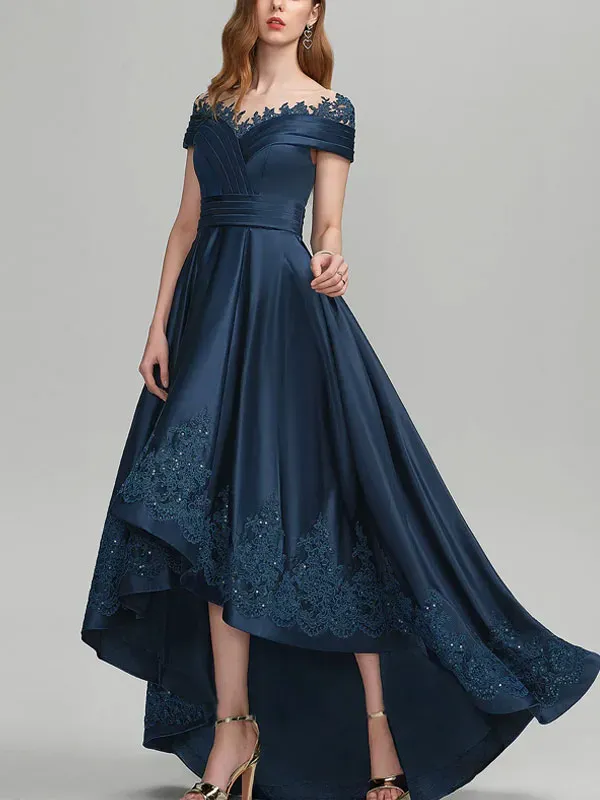One Shoulder Irregular hem Elegant Chiffon Prom Dress