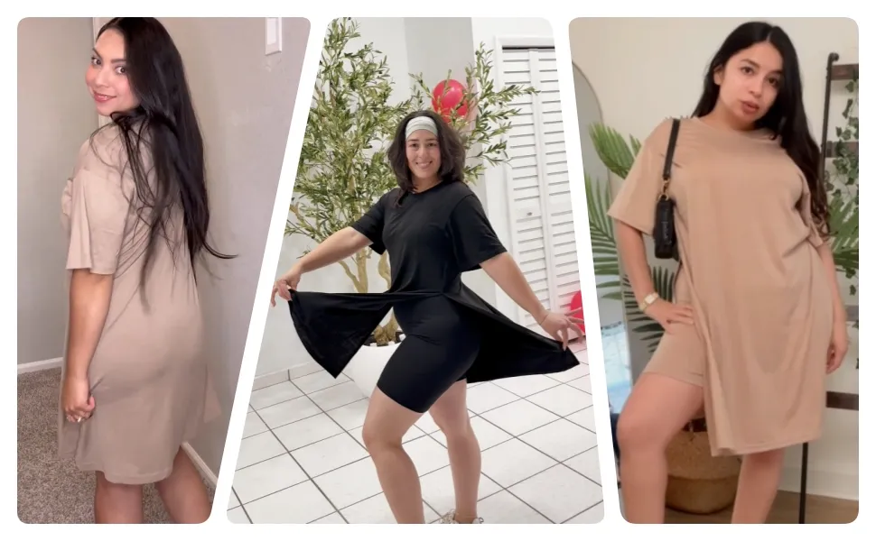 Women Plus Crewneck Short Sleeve Tops and Skinny Biker Shorts Sets