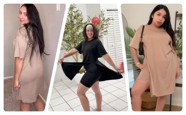 Women Plus Crewneck Short Sleeve Tops and Skinny Biker Shorts Sets