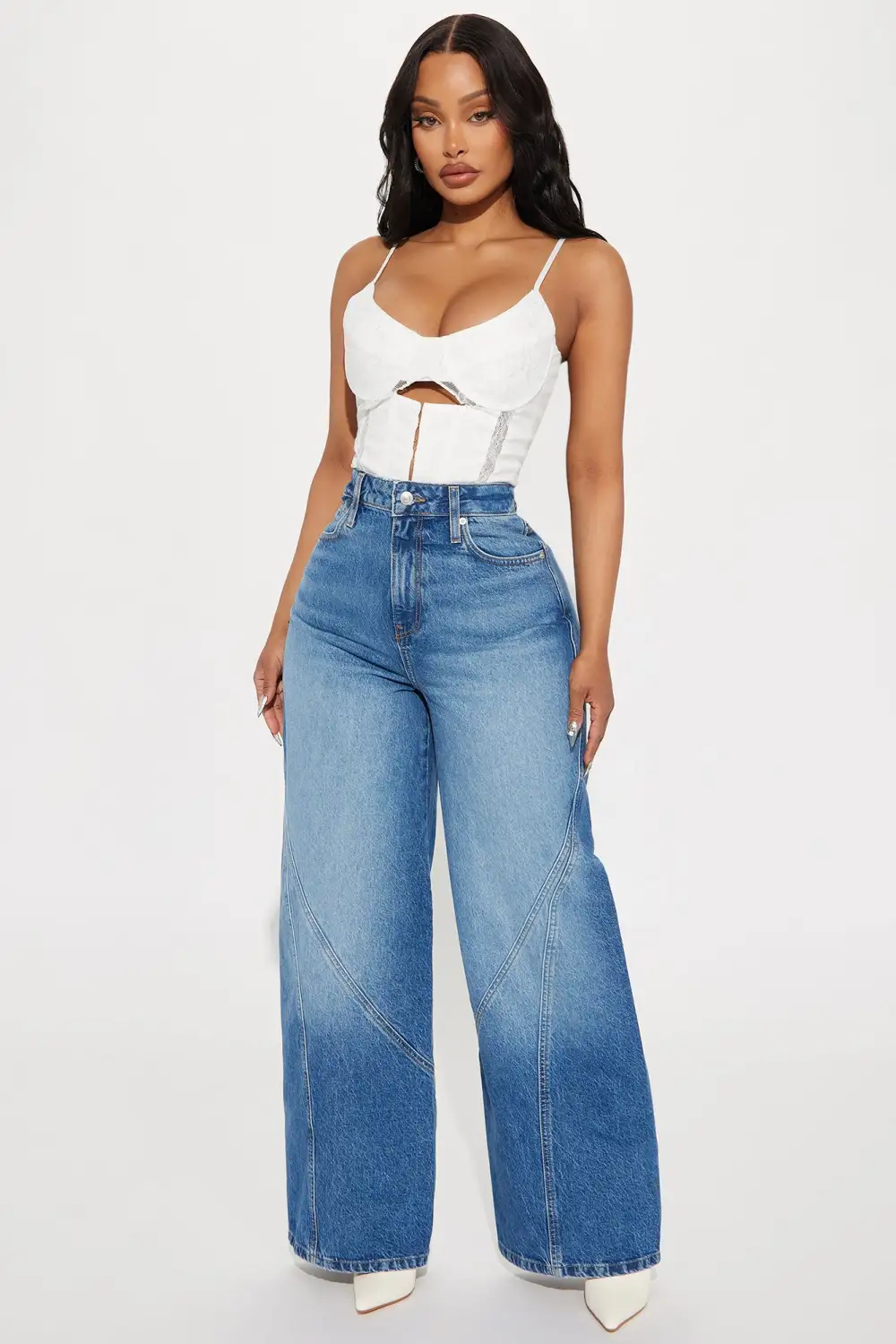 New Routine Wide Leg Jeans - Medium Wash