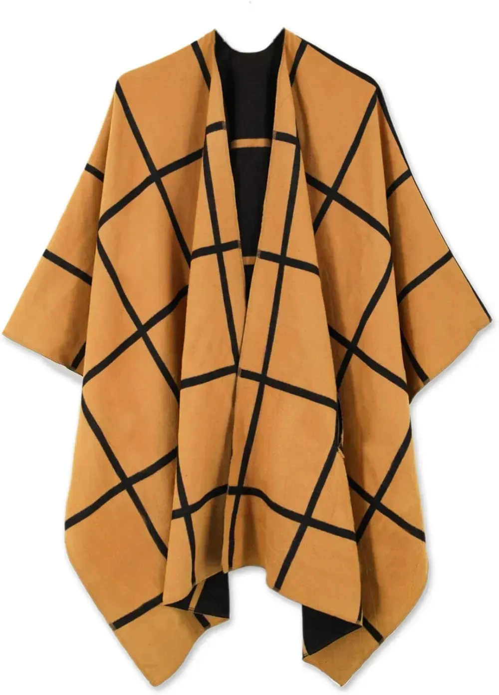 Women's Shawl Wrap Poncho Ruana Cape Open Front Cardigan Shawls for Fall Winter