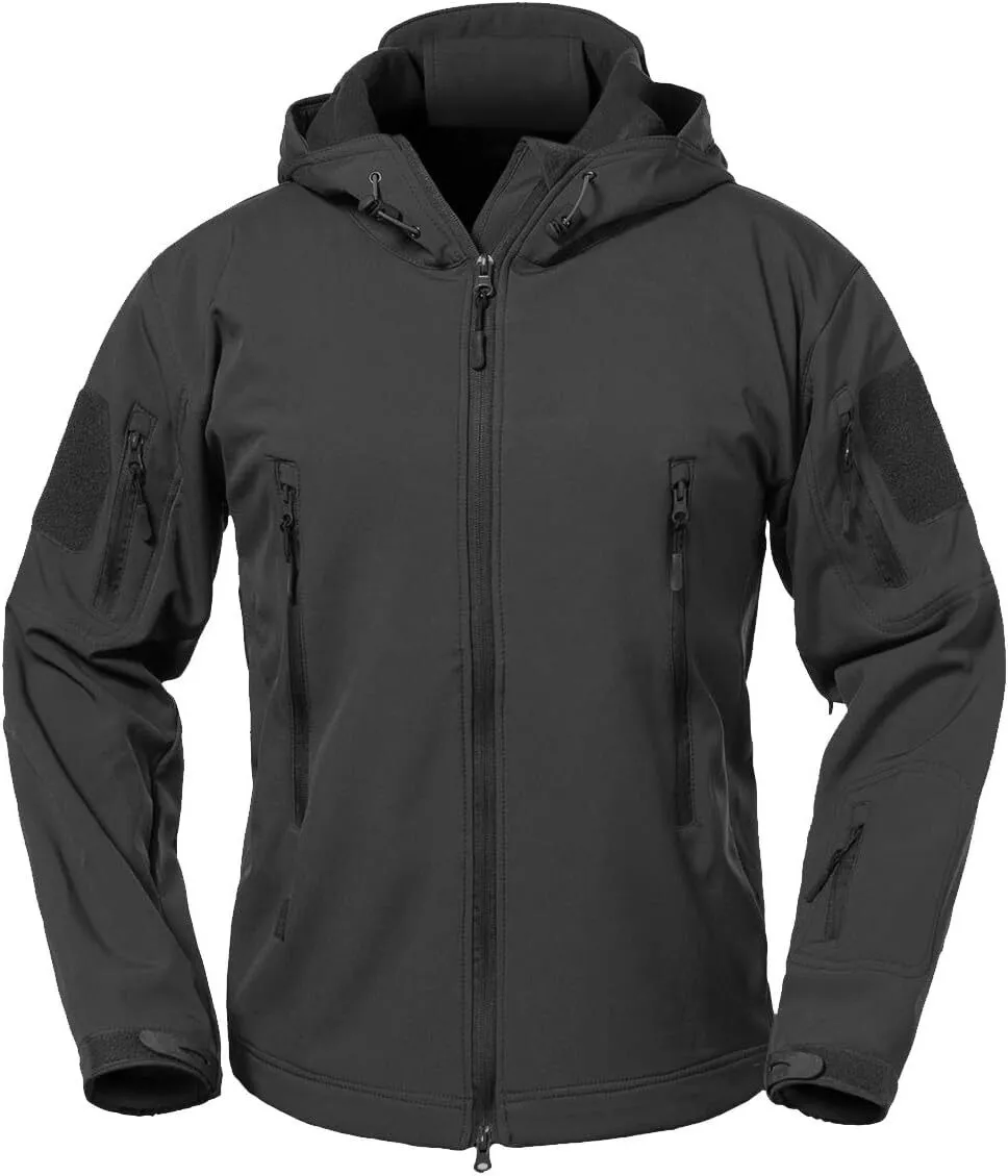 Men's Soft Shell Military Tactical Jacket Outdoor Camouflage Hunting Fleece Hooded Coat