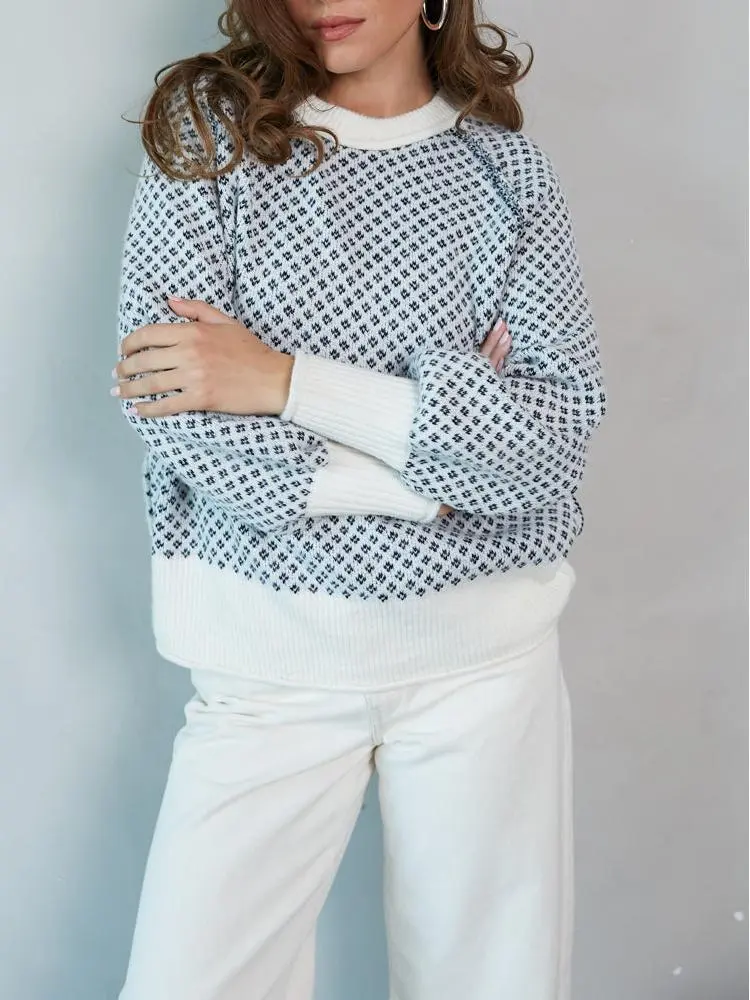 Ramona Ditsy Argyle Sweater