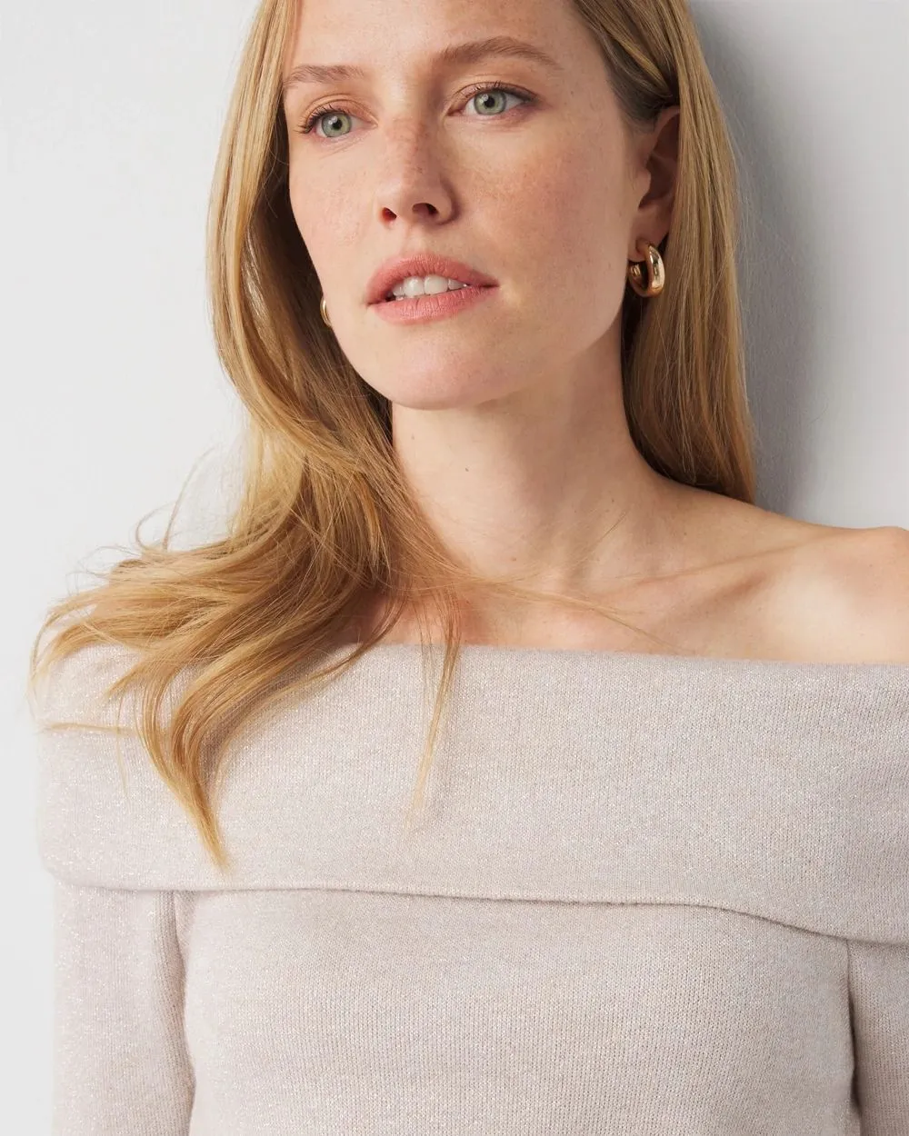Off-The-Shoulder Glitter Top