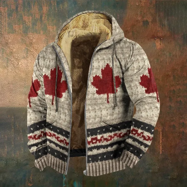 Men's Vintage Canada Maple Leaf Zipper Jacket